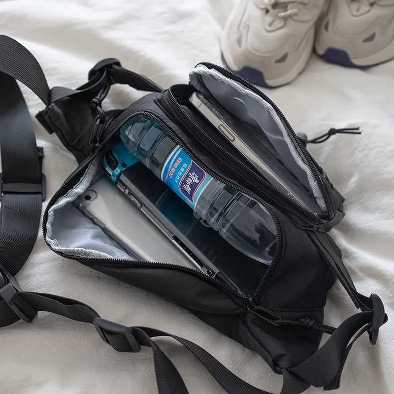 Fashion Punk Hip Hop Tactical Techwear Ch Bag Unisex Motorcycle Sport Waterproof Shoder Crossbody Bag Outdoor Casual Fanny Pack Y251121