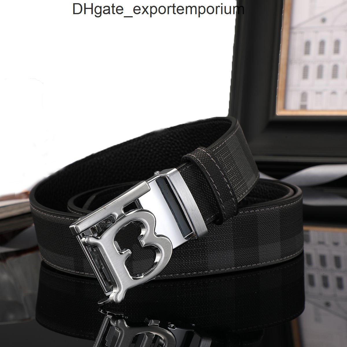 With box Mens belt Automatic buckle Brand Name belt Luxury Striped letter buckle Classic fashion belt burbrery belts J3MK Burberries Burberrys2 Q0SO