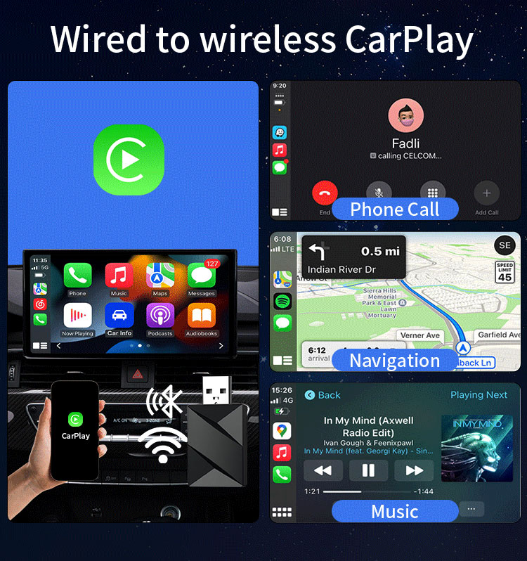 Upgrade Wireless CarPlay Android AI Box Plug & Play Auto Connect 2in1 Cars Watch Netflix YouTube in Car 5G WiFi HD for K1
