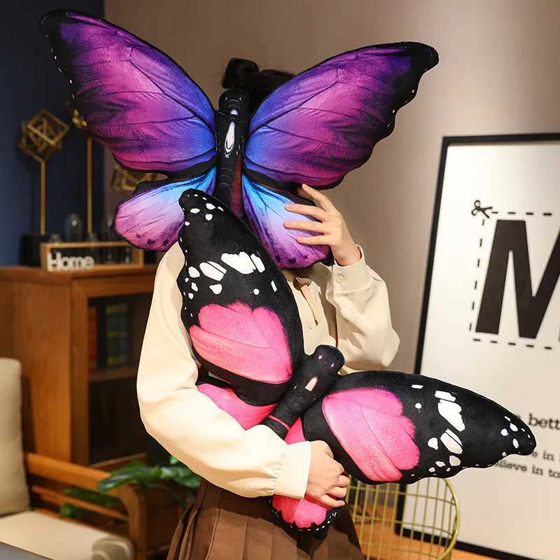 Colorful 3D Butterfly Girl Heart Creative Butterfly Stuffed Cushion Bed Bedroom Couch Room Decor Plush Throw s C251121