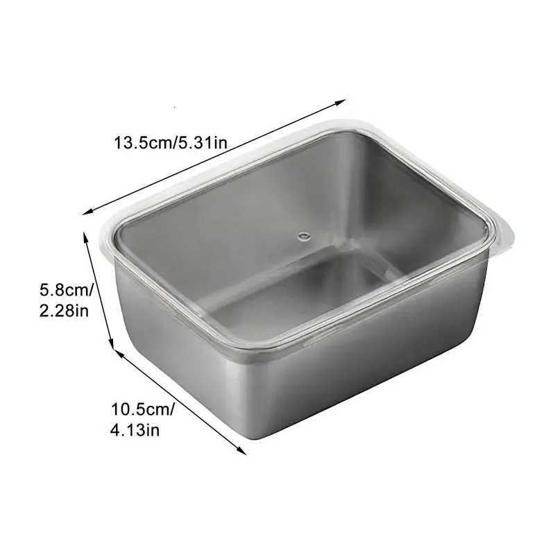 Snack Container Dinner Box Metal Bento Lunch Box Stainless Steel Anti Leak Bento Box For Refrigerator Storage Box With LidM251121