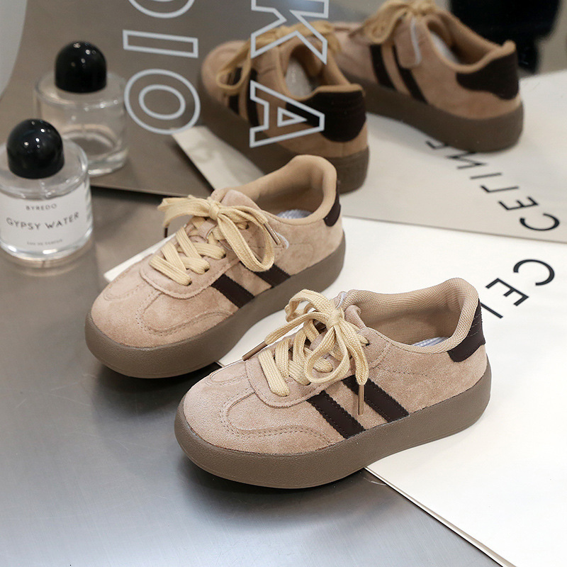 New wool lined designer children's shoes, boys' cotton shoes, winter casual sports shoes, retro girls' training shoes