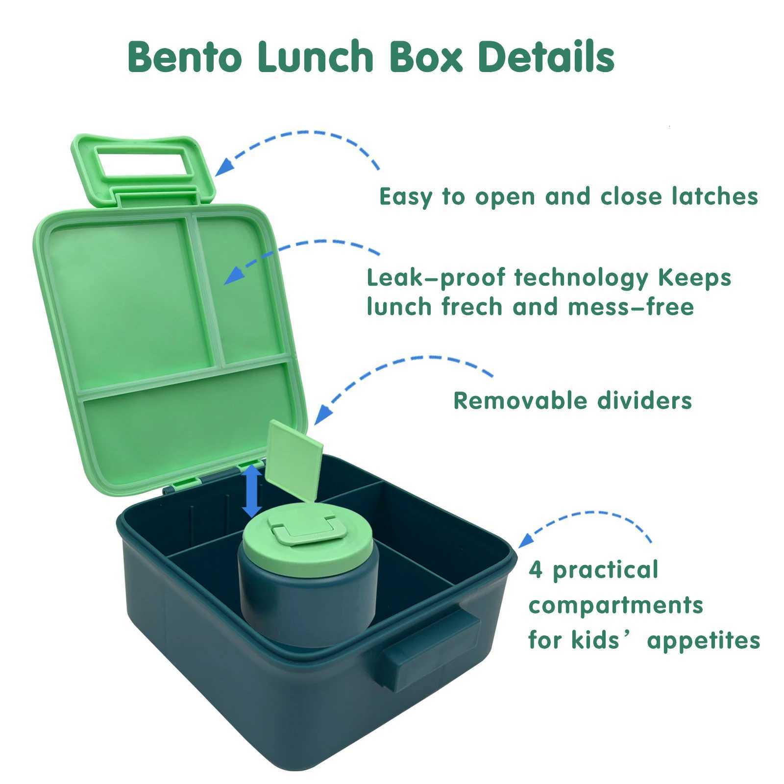 1 set Bento Lunch Box for Kids With 8oz insulated vacuum food jar Food Containers for SchoolMicrowareDishwasher SafeM251121