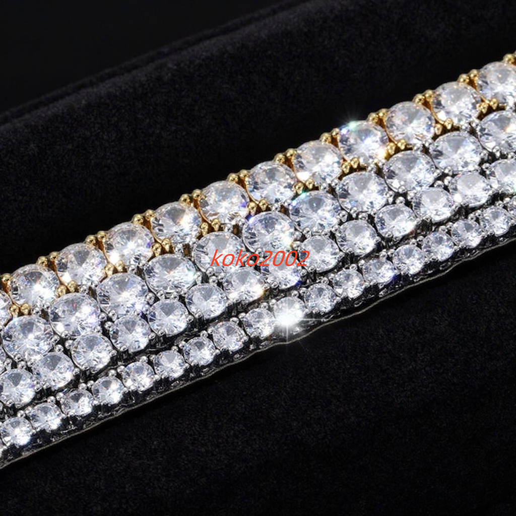 Factory Price 6mm VVS Moissanite Bracelet 925 Silver Men Tennis Chain Round Brilliant Cut Tennis Bracelet