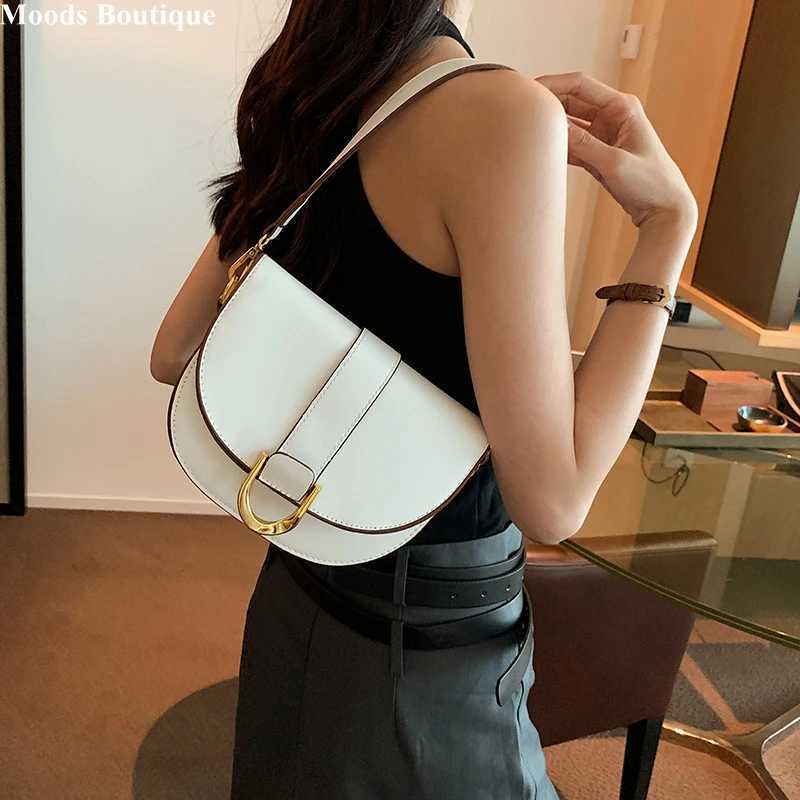 MOODS Famous Brand Saddle Shoder Bags For Wen Golden Hardware Solid Color PU Crossbody Bag 2023 New Luxury Designer Handbags Y251121