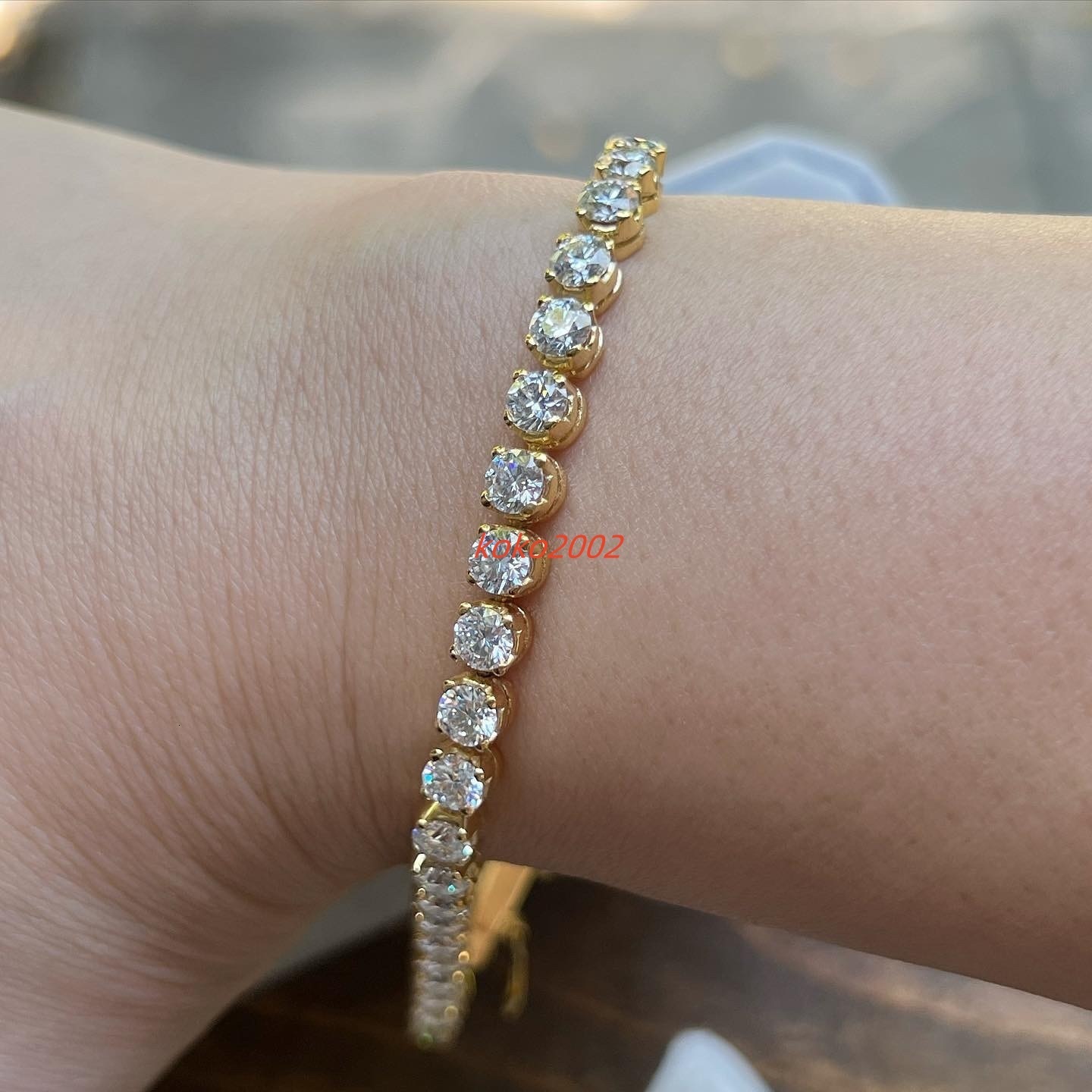 Wholesale 4mm Moissanite Bracelet 925 Silver 18k Real Gold Plated Flawless Round Cut VVS Moissanite Tennis Chain