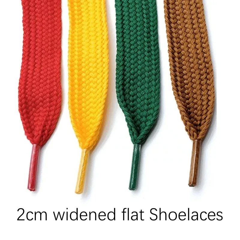 2cm wide fashion laces men and women sneakers flat shoes casual lace length 100120140160cm shoelace 18 color 251121