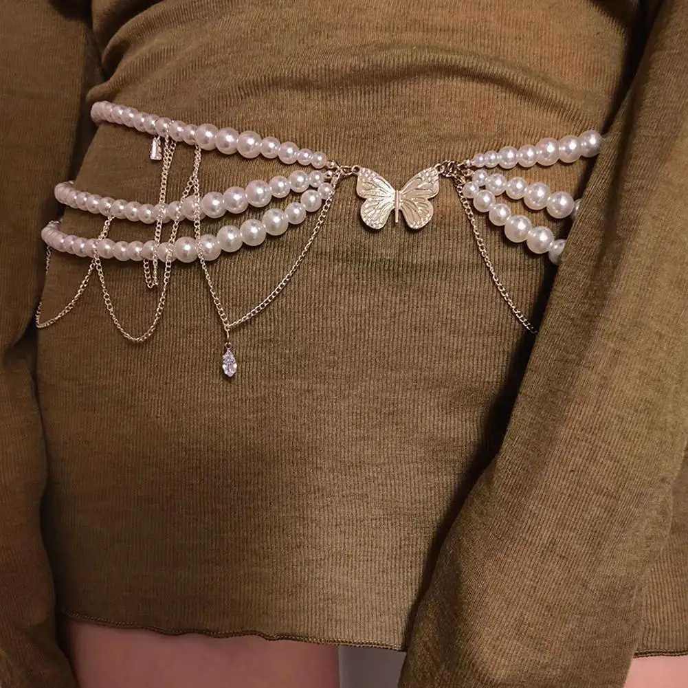 Fashion Vintage Belt Multi-layer Pearl Waist Chain For Women Luxury Jewelry Gift Y2k Cosplay Body Belt Party Accessories I6x1 Y250515