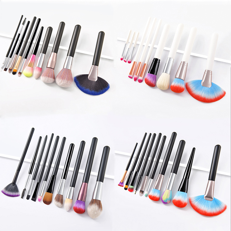 10-Piece Eyeshadow & Blush Brush Set - Complete Makeup Tool Collection