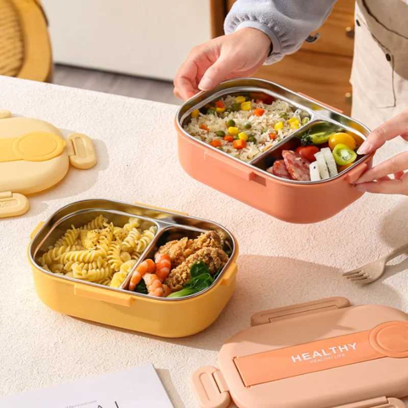 Kitchen Stainless Steel Insulated Lunch Box Office With Tableware Sealed Portable Lunch Box Student Camping Lunch BoxM251121