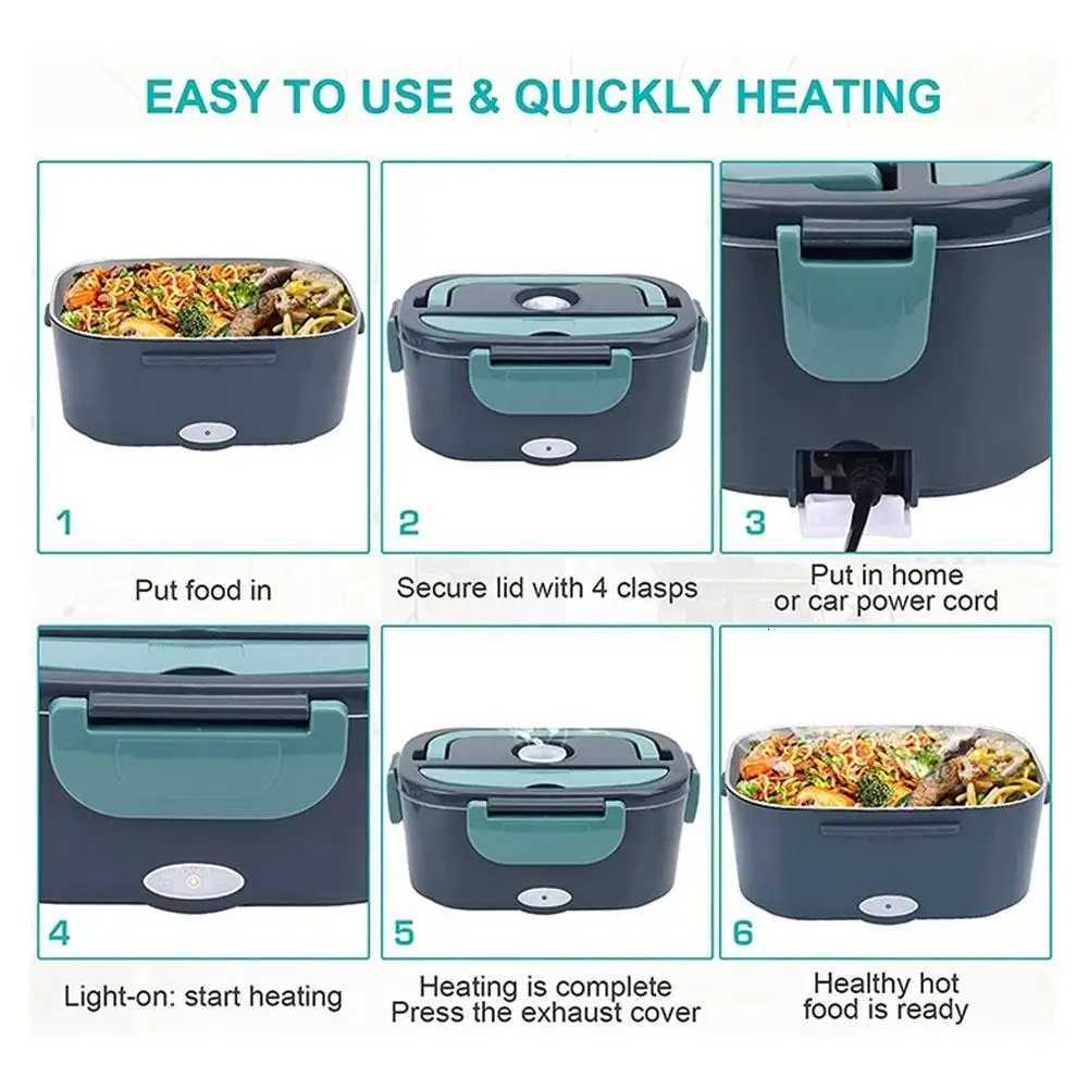 1L Office Electric Lunch Box Food Warmer Portable Food Heater for Home or Car Leak Proof Lunch Heating Microwave for TruckersM251121