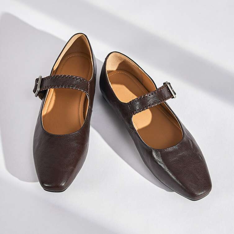 Designer Shoe Sheepskin Mary Jane for Women 2025 Fall New Flat dress shoes for women