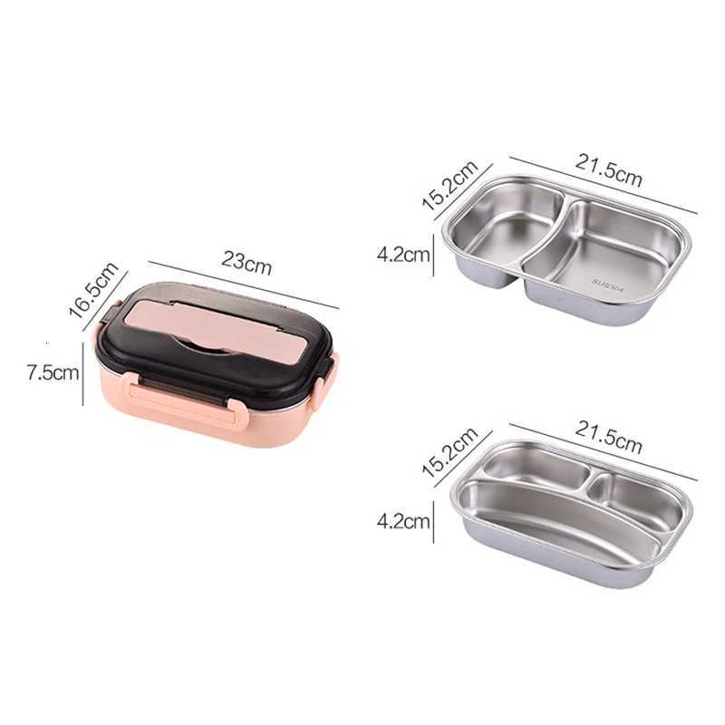 Stainless Steel Bento Box Lunch Tableware Bento Box Insulated Leakproof Food Container Lunch Box Japanese Food Warmer TablewareM251121