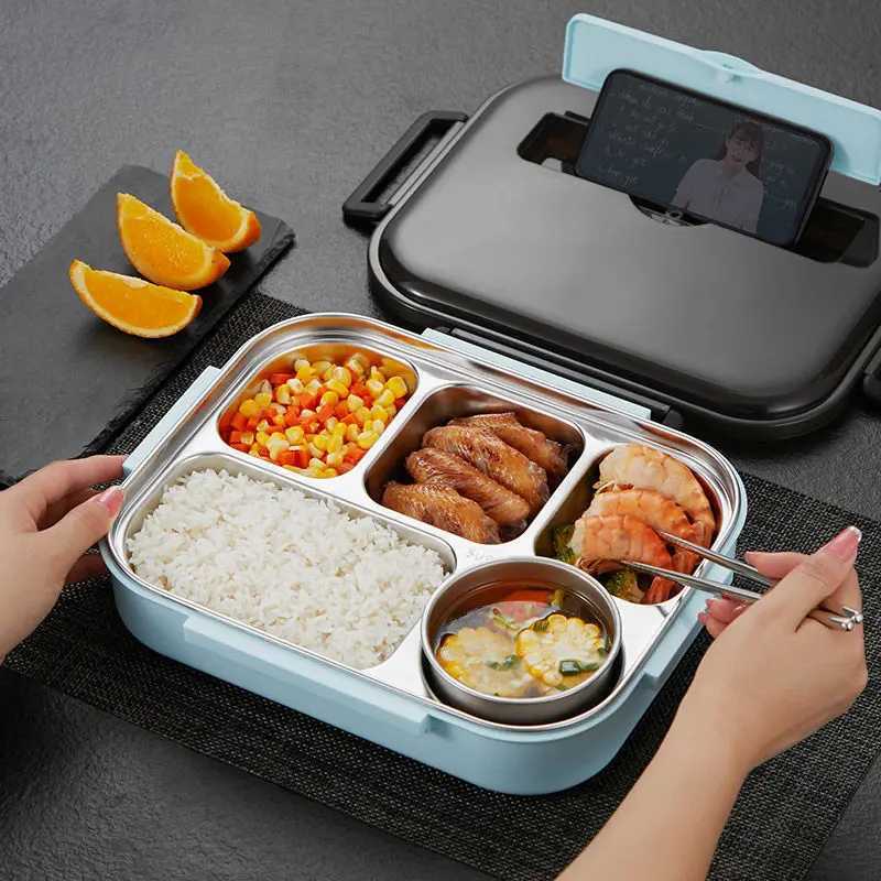 304 Stainless Steel Thermos Thermal Lunch Box Kid Adult Bento Boxs Leakproof Japanese Style Food Container PortableM251121