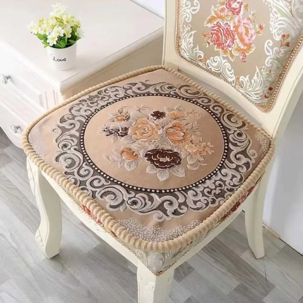 Dining Chair Cushion Thickened Non-slip Restaurant Household Chair Cushion Jacquard Embroidery Cushion Removable and Washable C251121