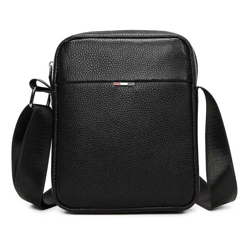 Leather large-capacity mens single-shoulder bag top layer cowhide waterproof crossbody single-shoulder bagT251121