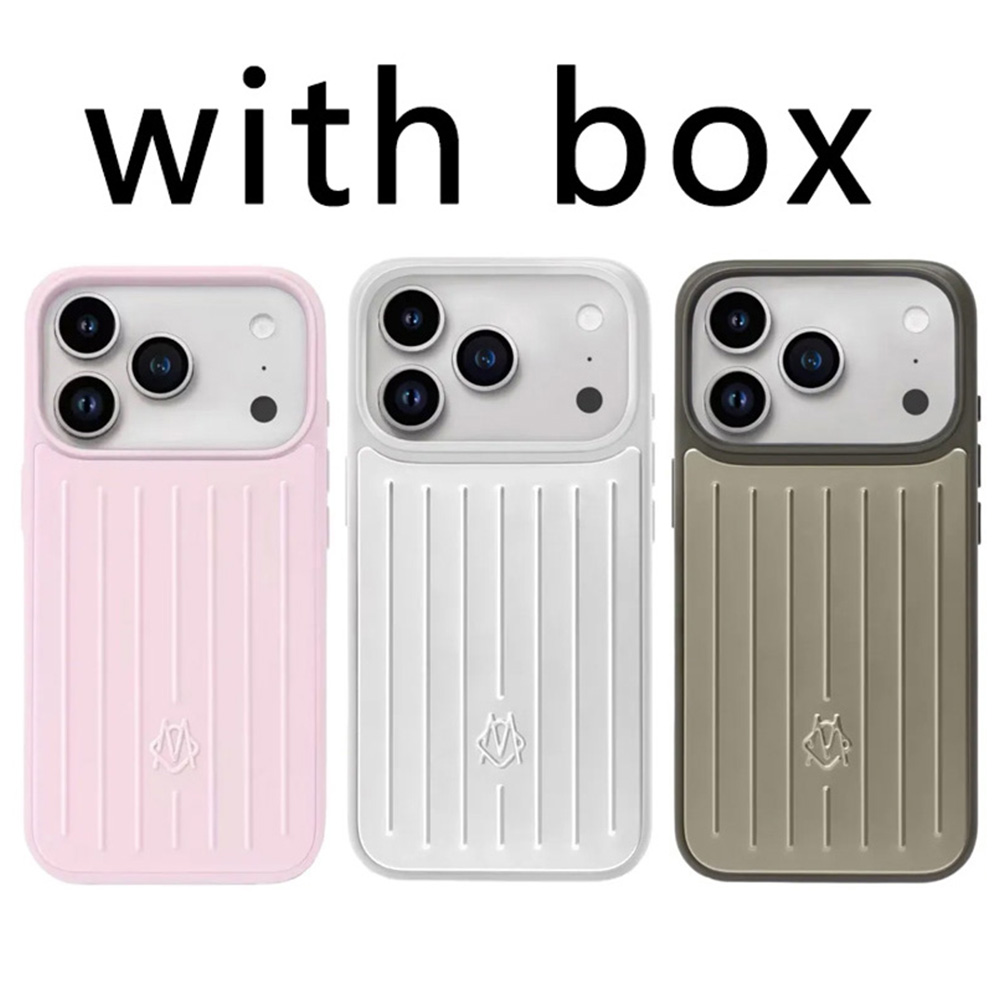 RIM Silver Phone Case with box Suitcase Designer Black iPhone Case for Apple iPhone 17 Pro Max 16 15 14 13 Aluminum Alloy MagSafe Cover Coque Funda Titanium Cases