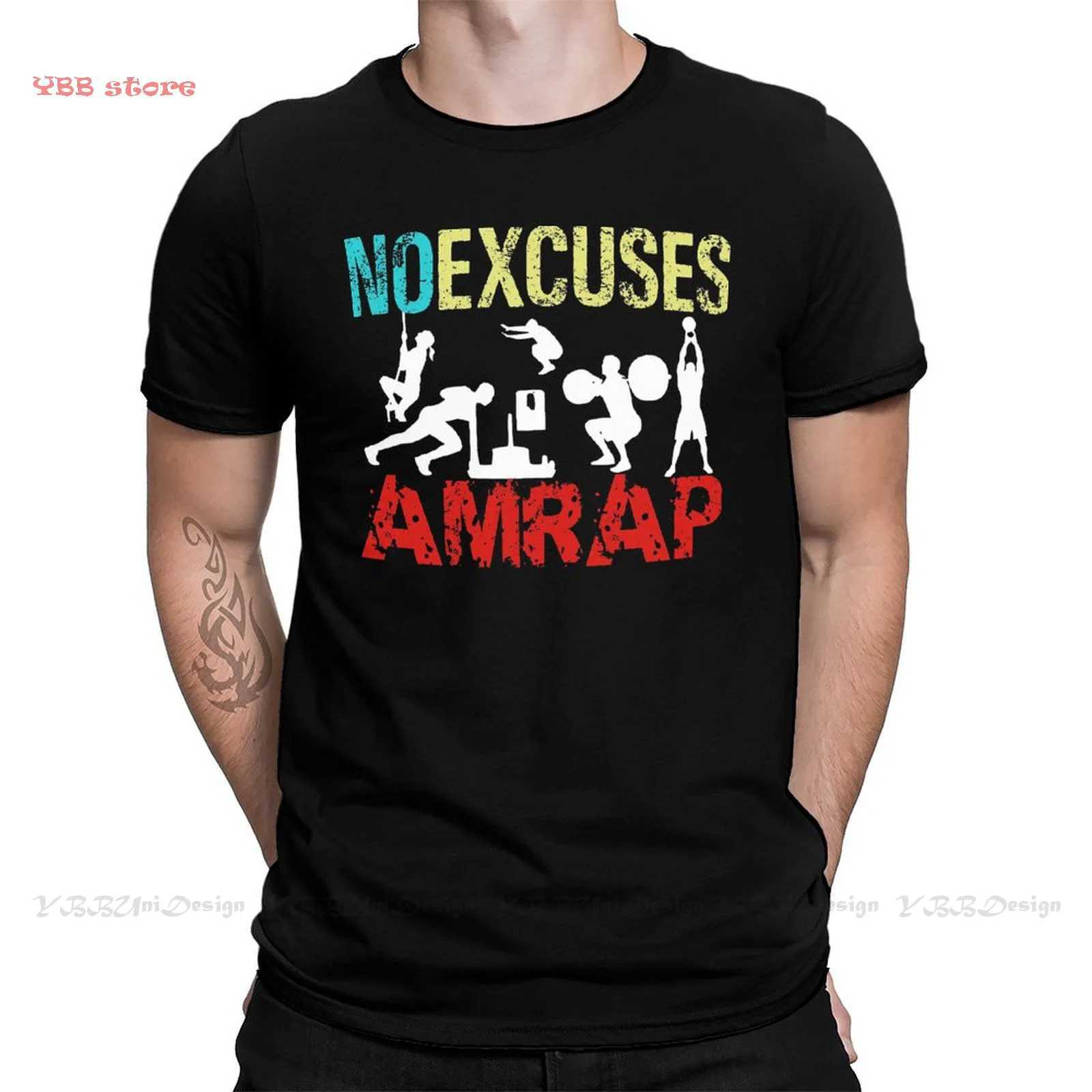 Mens Fitness Pump Gym Muscle Training Crossfit Black T-shirt No Exception Fitness Basic Cotton Tees Harajuku X250421