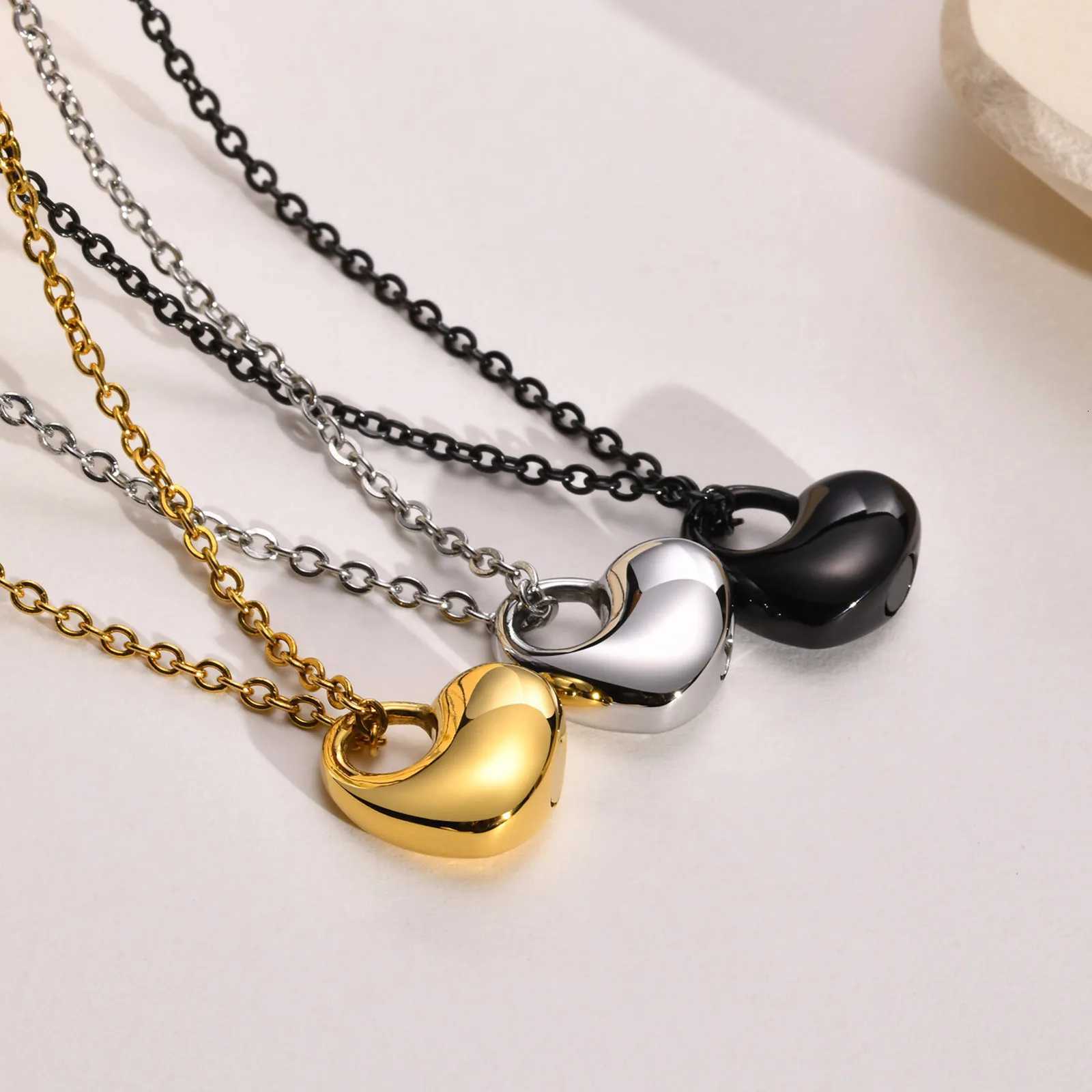 Openable Heart-shaped Ashes Urn Pendant Necklace Stainless Steel Jewelry Funeral Cremation AccessoriesXJ251121