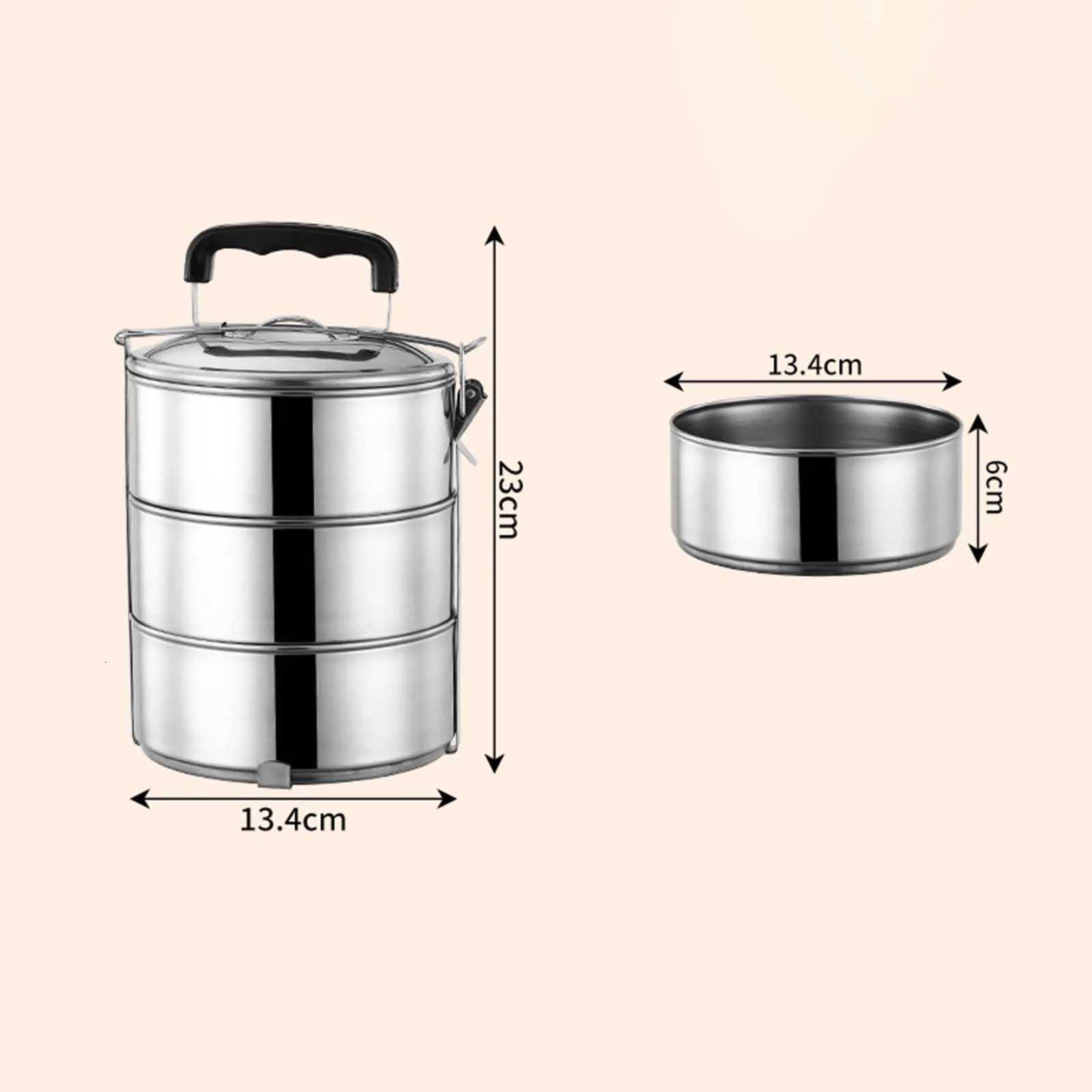 2/3/4 Layers Stainless Steel Lunch Box Lunch Container Heatable Portable Lunch Box Outdoor Thickened Large Capacity PotM251121