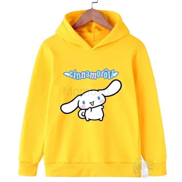 Sanrio Super cute Cinnamoroll print girls warm fleece hoodie childrens fall and winter outdoor fashion warm pullover tops H251121