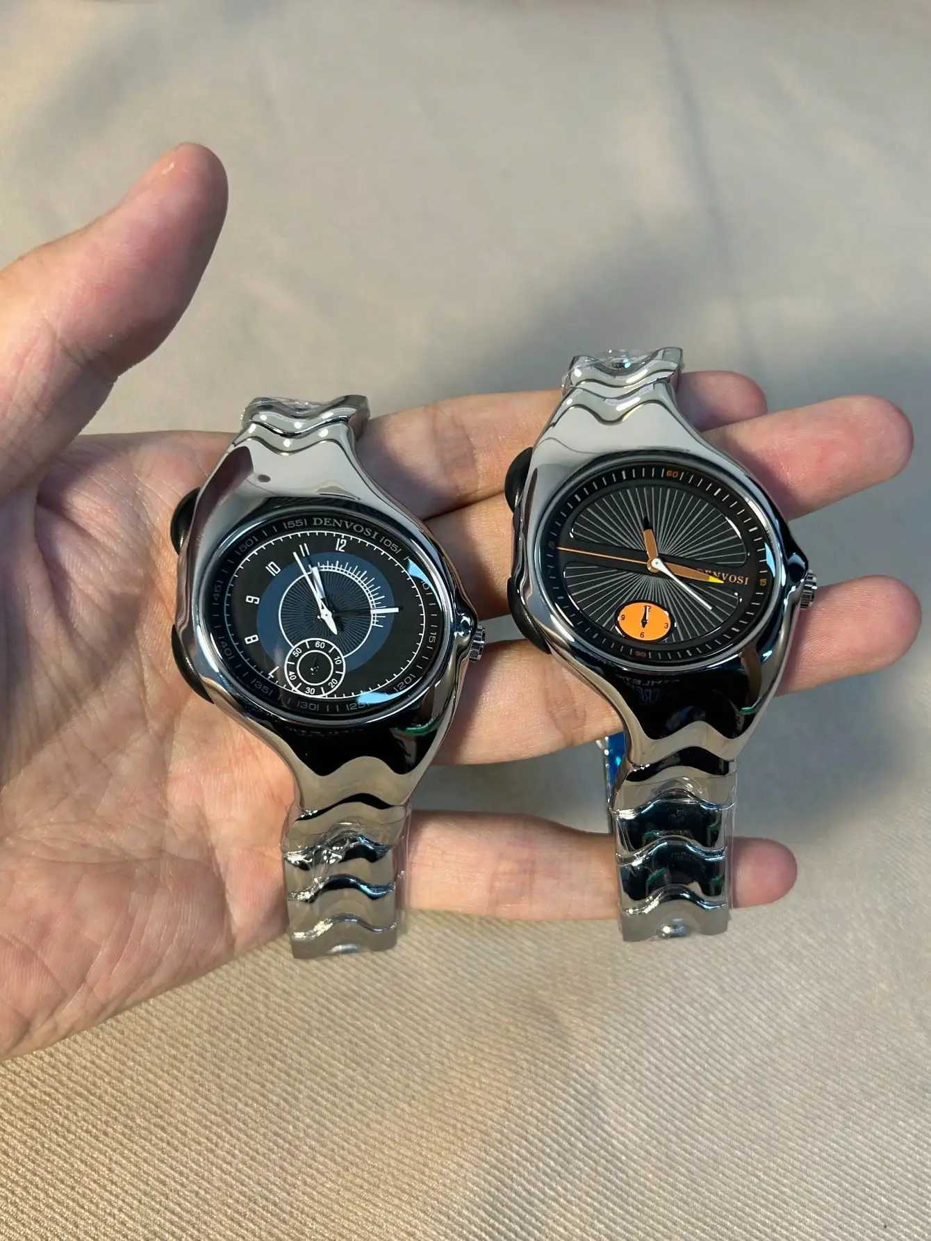 1pc mens irregular y2k non mechanical watch twisted retro fashion quartz watch J251119