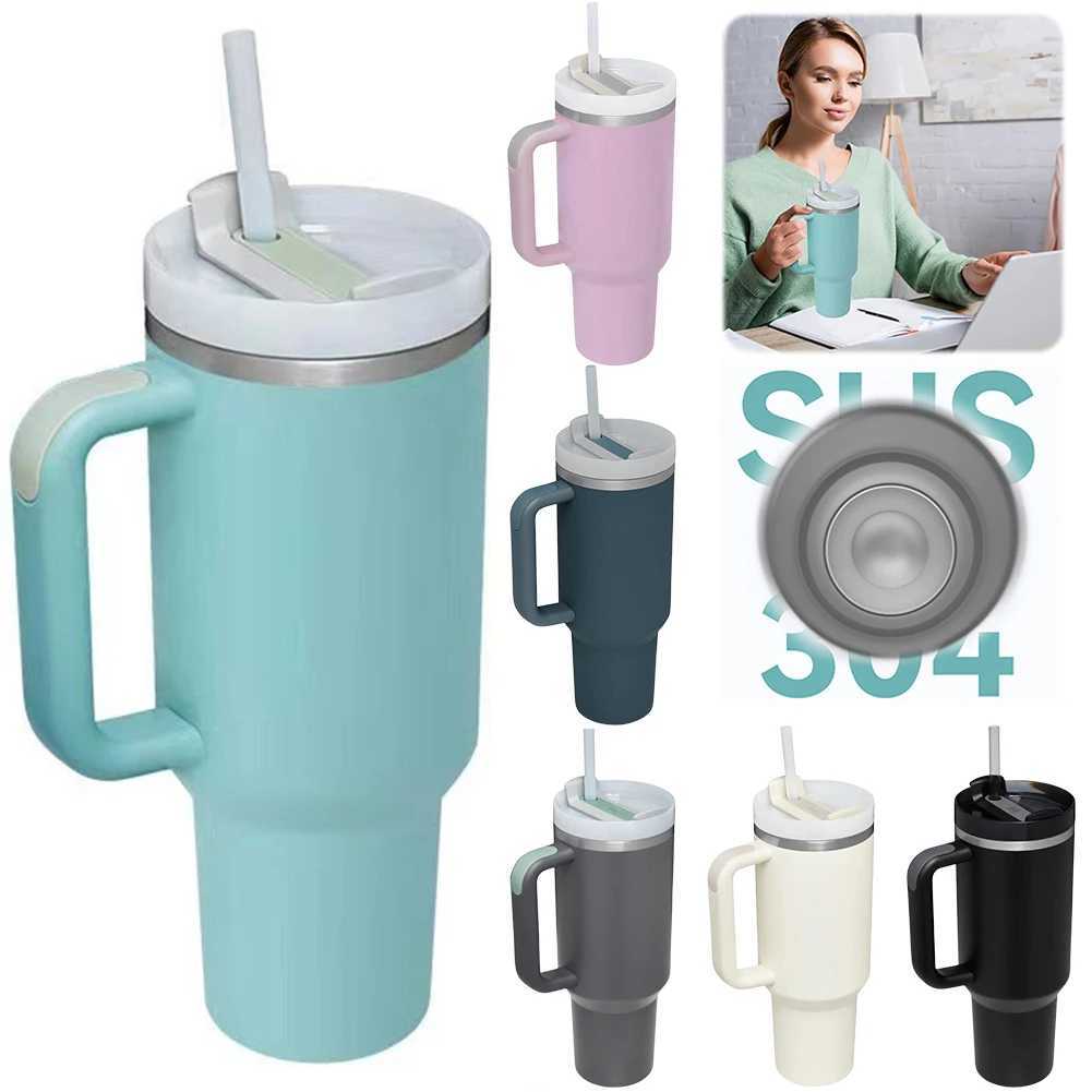 40oz Straw Double-Layer Cup Stainless Steel Travel Flask Vacuum Thermal Insulated Mug for Cold Hot Beverages L251121MI93 W260226