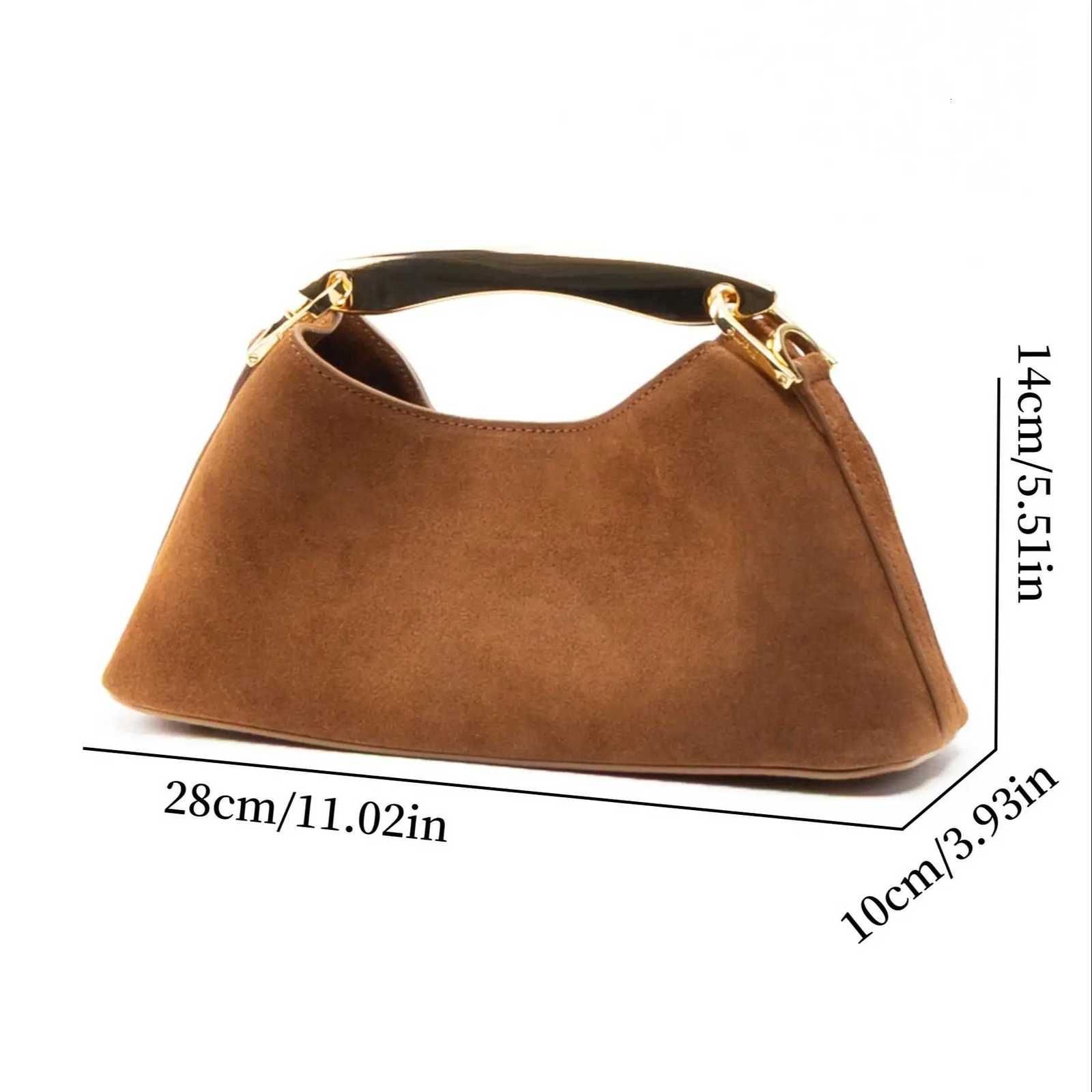 Mini Boerang Faux Suede Bag Luxury Designer Handbag for Ladies Elegant Wens Fiable Shoder Bag with Metal Y251121
