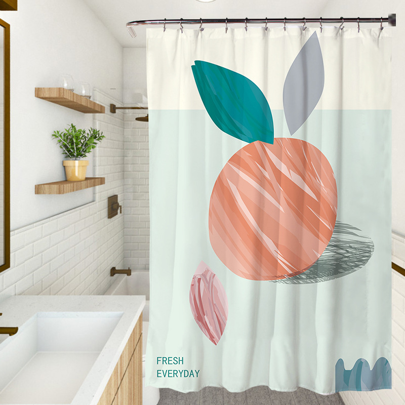 YL-37773 Fresh and Simple Series Home Shower Curtain, Bathroom Coverage, Hand-painted Waterproof Shower Curtain