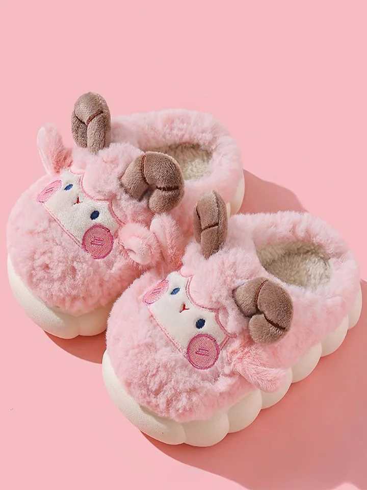 Childrens Cotton Slippers 2025 New Girl Rabbit Spring Home Use Thick Bottom Indoor Warmth Boy Bag HeelW251121