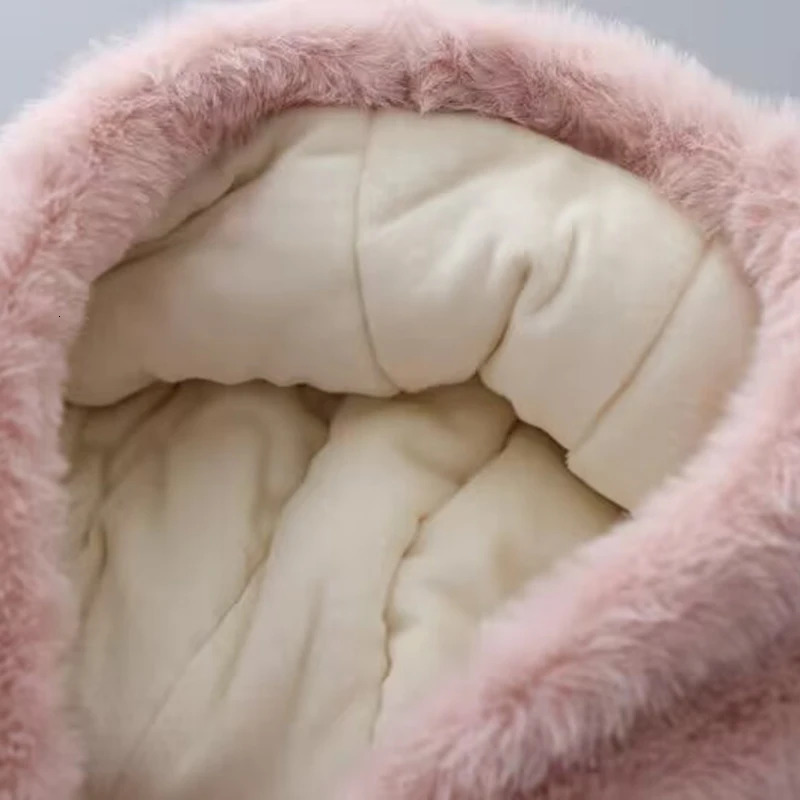 Winter Girls Coat Super Warm Mink Fur Padded Thickened Long Sleeve Hooded Coats Baby Kids Children Jacket Plush Outerwear 251114