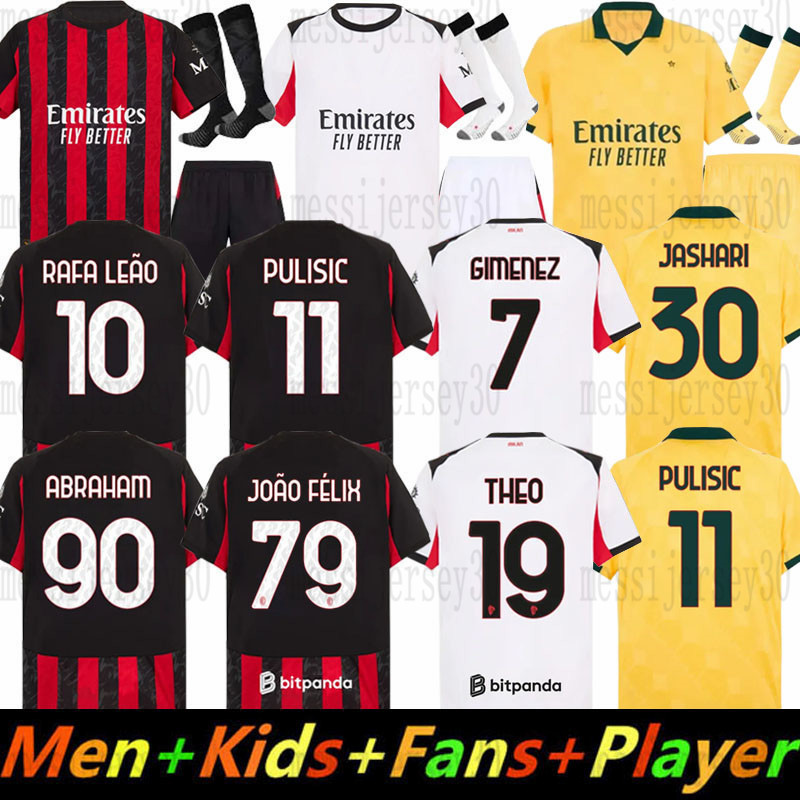 25 26 GIMENEZ soccer jerseys PULISIC JOAO FELIX RAFA LEAO football shirt fourth 4th men and kids uniforms 2025 2026 LOFTUS-CHEEK THEO REIJNDERS JOVIC OKAFOR