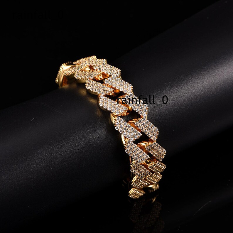 10mm 3 Row Miami Cuban Link Bracelet High Quality Hand Setting Fashion Iced Out Jewelry S925 Cuban Bracelet for Men