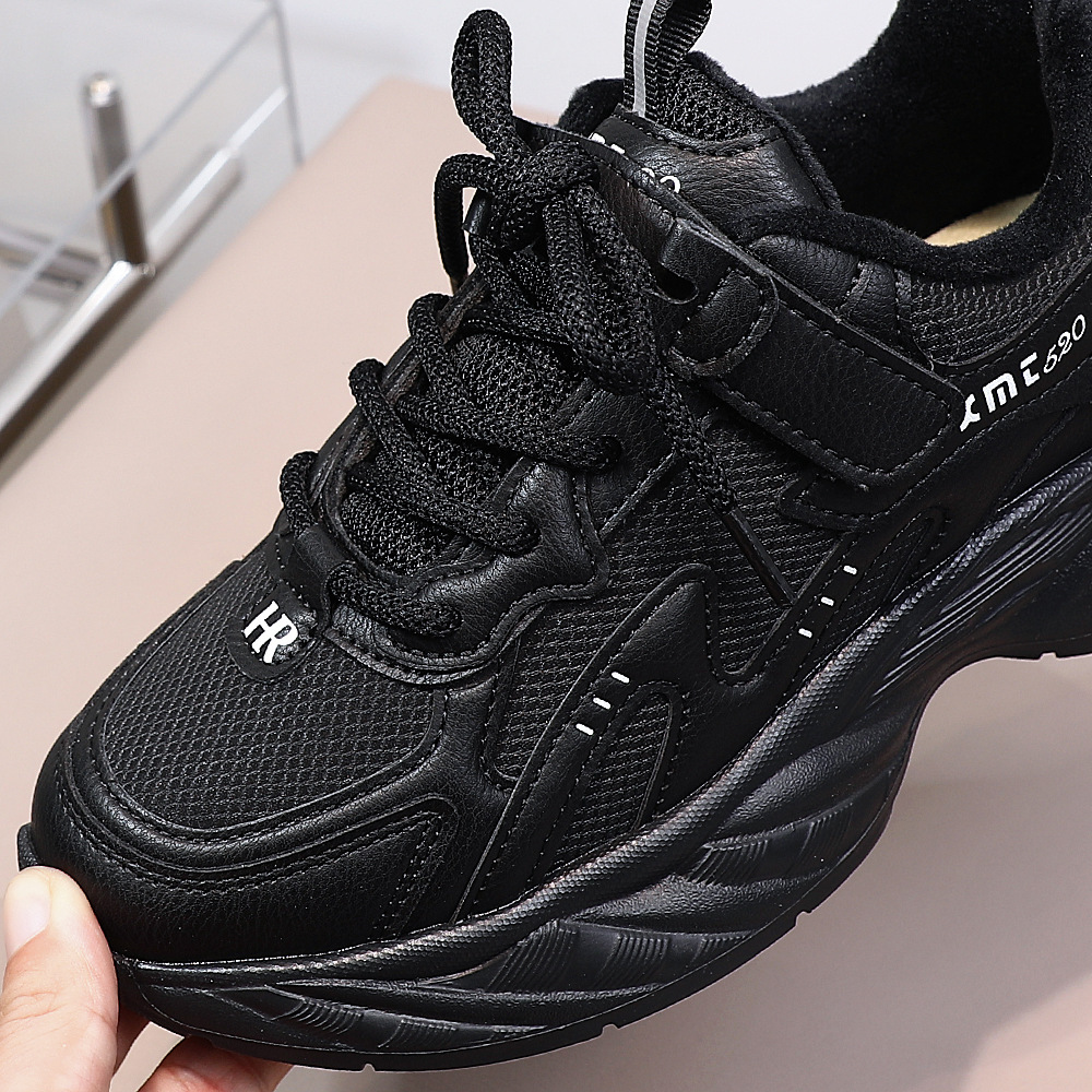 Winter New Cotton Velvet Luminous Shoes Sports Shoes Korean Fashion Trendy Shoes Dad Shoes Casual Children's Shoes