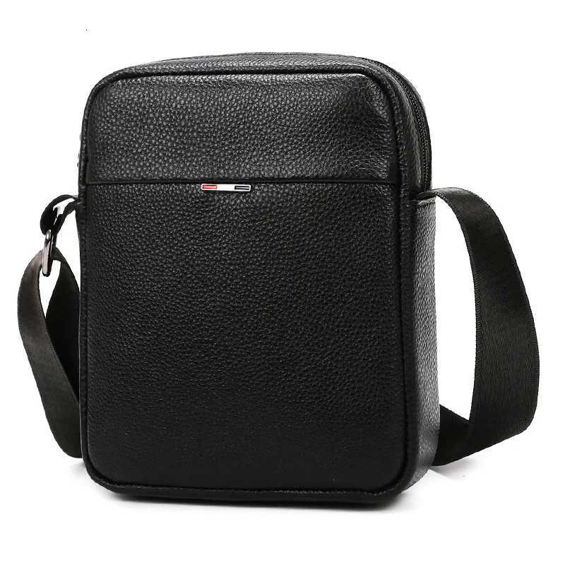 Leather large-capacity mens single-shoulder bag top layer cowhide waterproof crossbody single-shoulder bagT251121