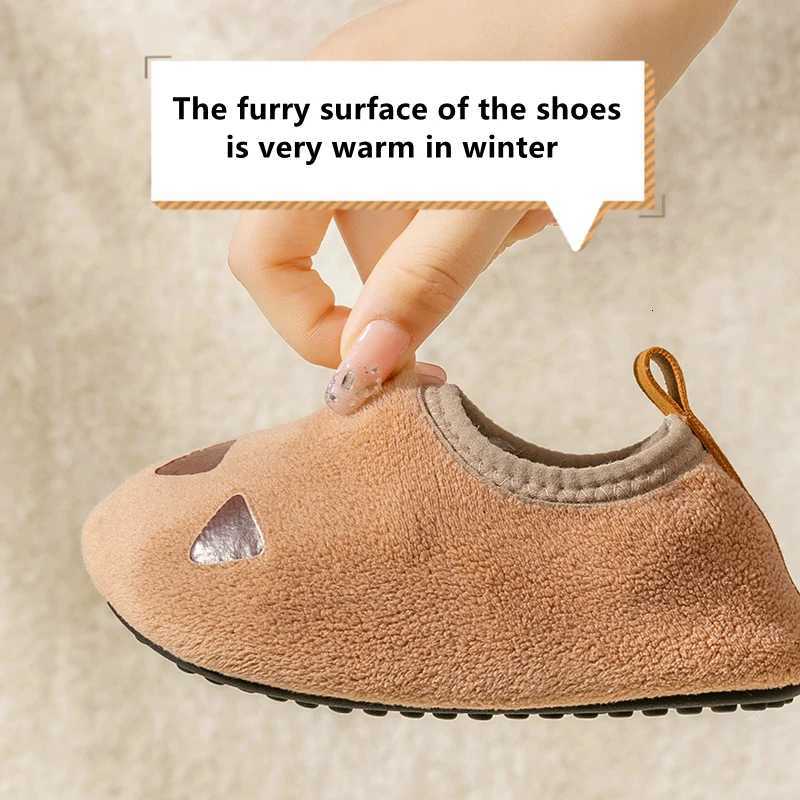 Children Indoor Shoes With Soft Soles Kids Anti Slip And Breathable Plush Floor Shoes Boys And Girls Winter Cotton ShoesW251121