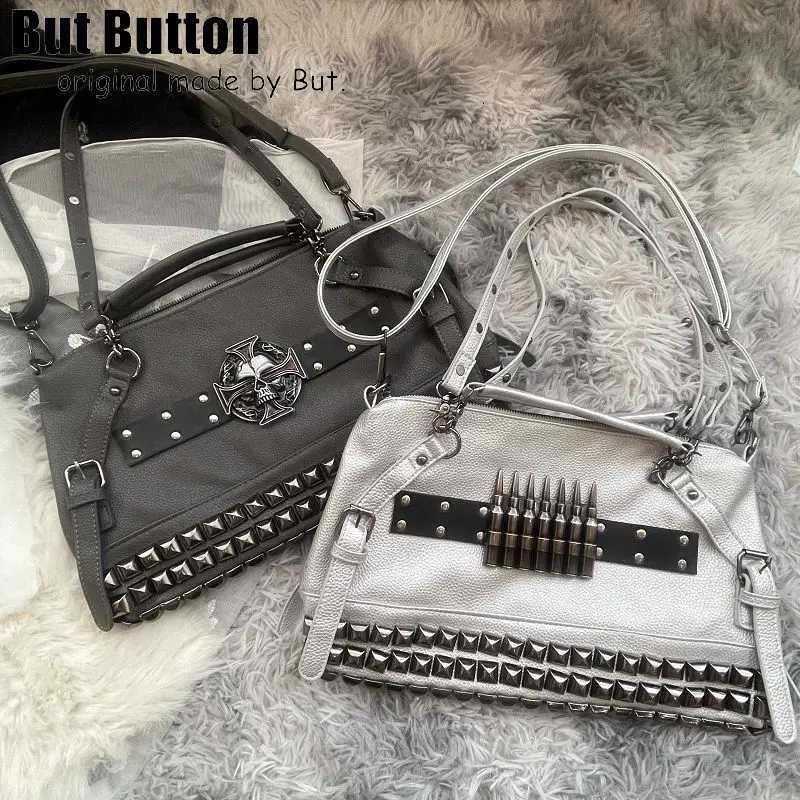 Subculture Y2K Spicy Girl Rivet Retro Skeleton Bullet Motorcycle Bag Harajuku Womens Trendy Cool Single Shoulder Crossbody BagW251121
