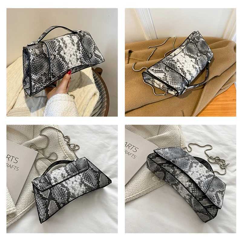 Snake Skin Wens Bag 2021 New Luxury Design Fem Hour Bag PU Chain Shoder Crossbody Purse Lady Travel Shopper Handbag Y251121