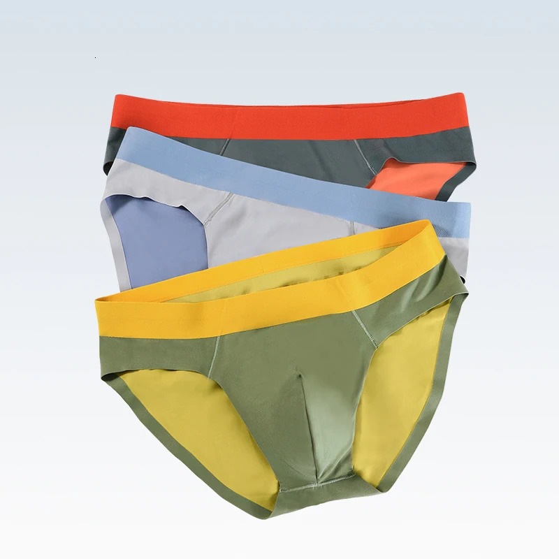 Mens Ice Silk Seamless Underwear Breathable Breve Summer Thin Boys Sports Low Waist Sexy Short Hair 250417