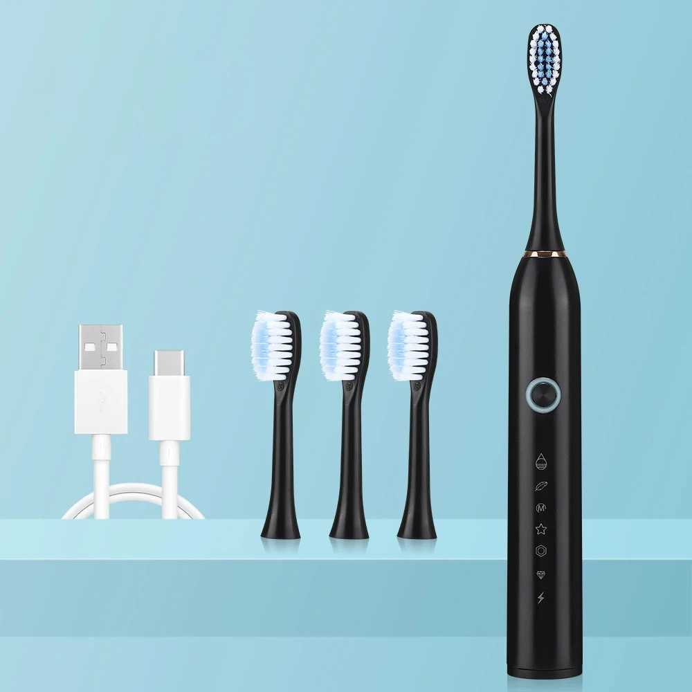 Electric toothbrush - An electric toothbrush for teeth cleaning. Shakerlin vibrating type. Teeth whitening cleaner. USB rechargeable C251121