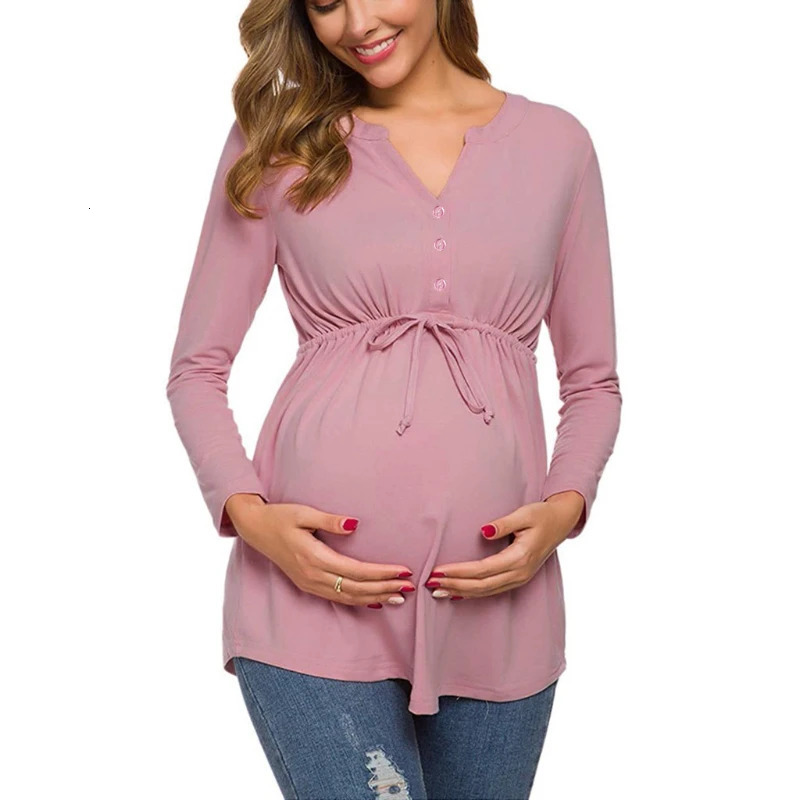 Pregnant women tshirt womens pregnant women care baby long sleeved striped top pregnant women Ropa Lactancia Breastfeeding T-shirt 250421