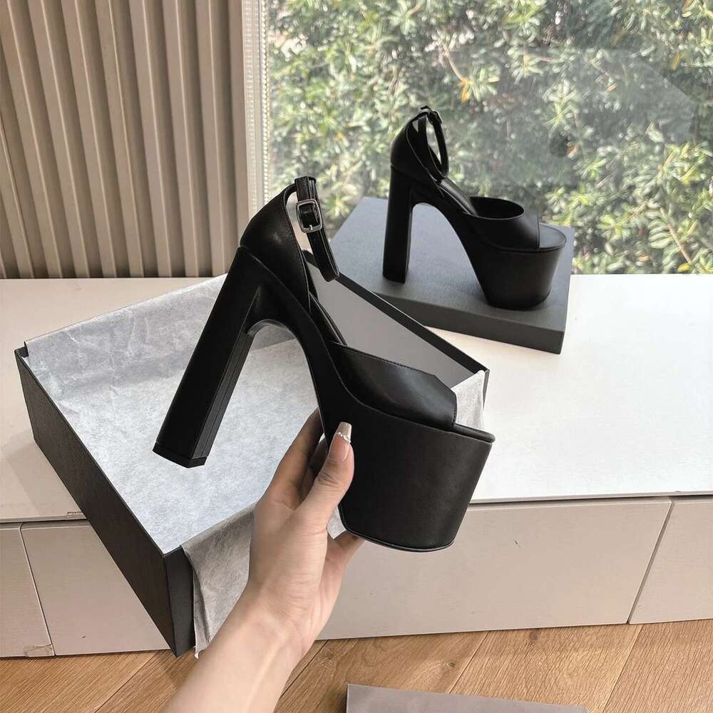 Women Size34-42 Genuine Leather Crystal Sandals Super High Heels Flat Platform Pumps Designer Shoes atillas De Mujer