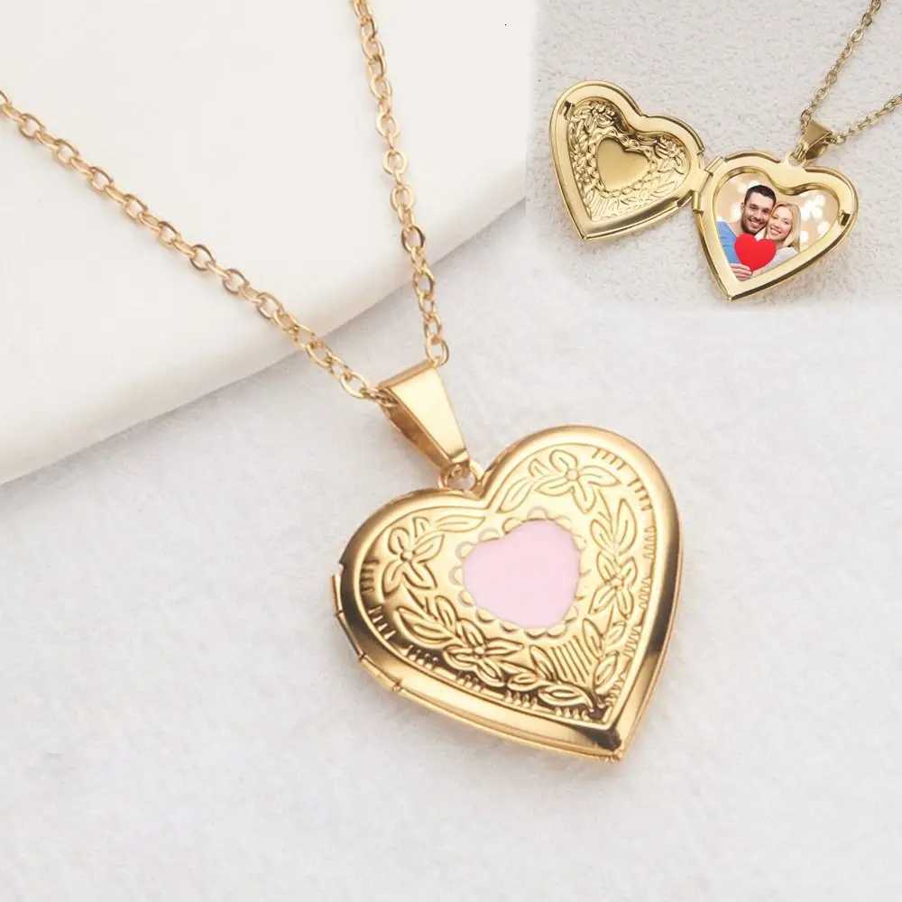 Openable Photo Picture Locket Necklace Valentines Day DIY Necklace Floral Heart Necklace Friendship NecklaceXJ251121