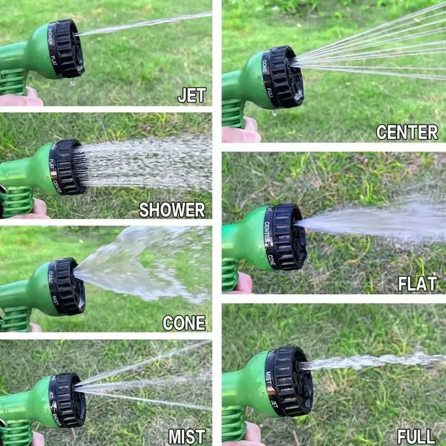 Water gun 7 water spray function household expandable magic hose high-pressure car wash hose garden water hose 250420