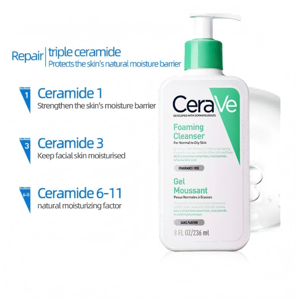 Brand Skin Care Cream 236ml Smoothing Cleanser Hydrating Foaming Cleanser Moisturising Face Smoothing Cleanser Foaming Hydrating Facial Cleanser