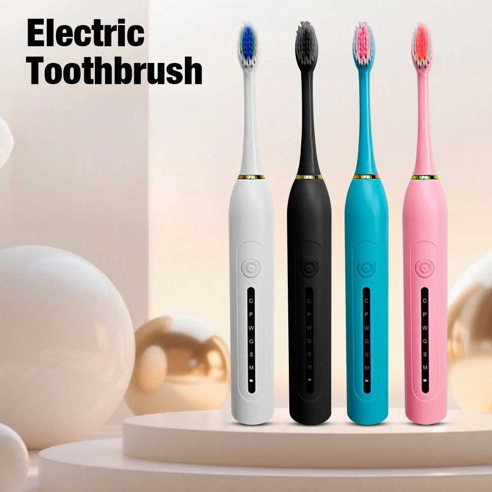 2pcs Electric Toothbrush Charging Six Speed Smart Sonic for Adults and Children Ultra Fine Soft Bristles Waterproof Portable C251121
