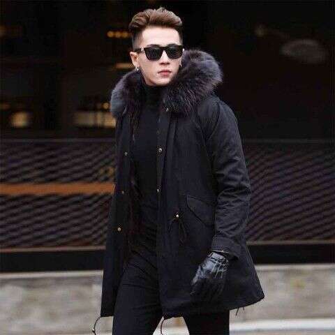 with Winter Parka Lining Men's New Full Integrated Imitation Mink MidLength Fur Coat