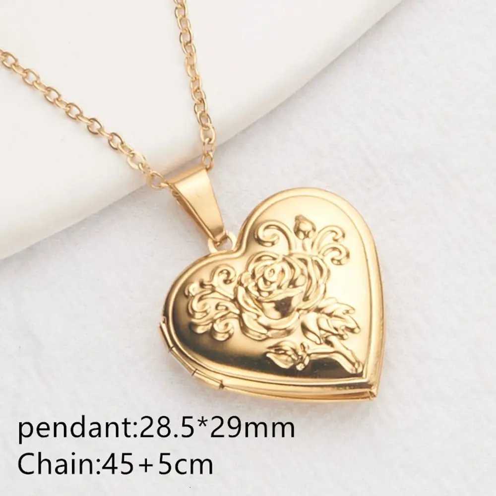 Openable Photo Picture Locket Necklace Valentines Day DIY Necklace Floral Heart Necklace Friendship NecklaceXJ251121
