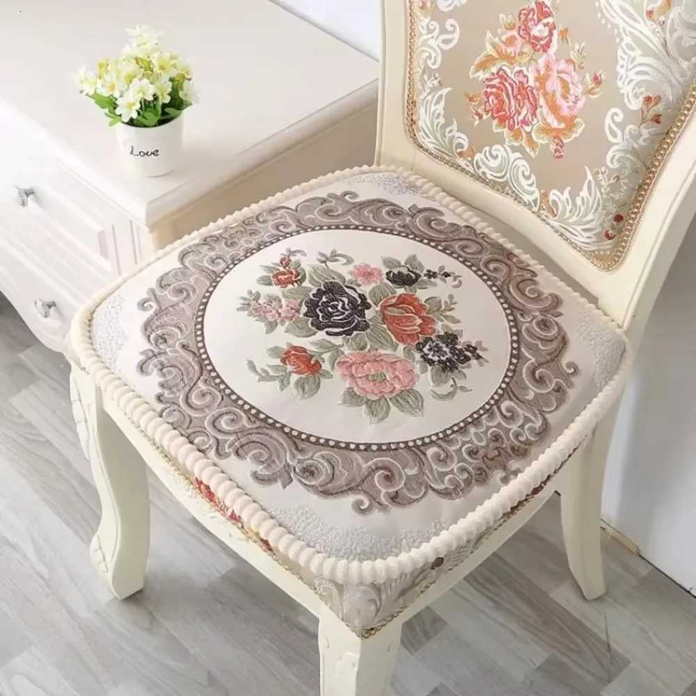 Dining Chair Cushion Thickened Non-slip Restaurant Household Chair Cushion Jacquard Embroidery Cushion Removable and Washable C251121