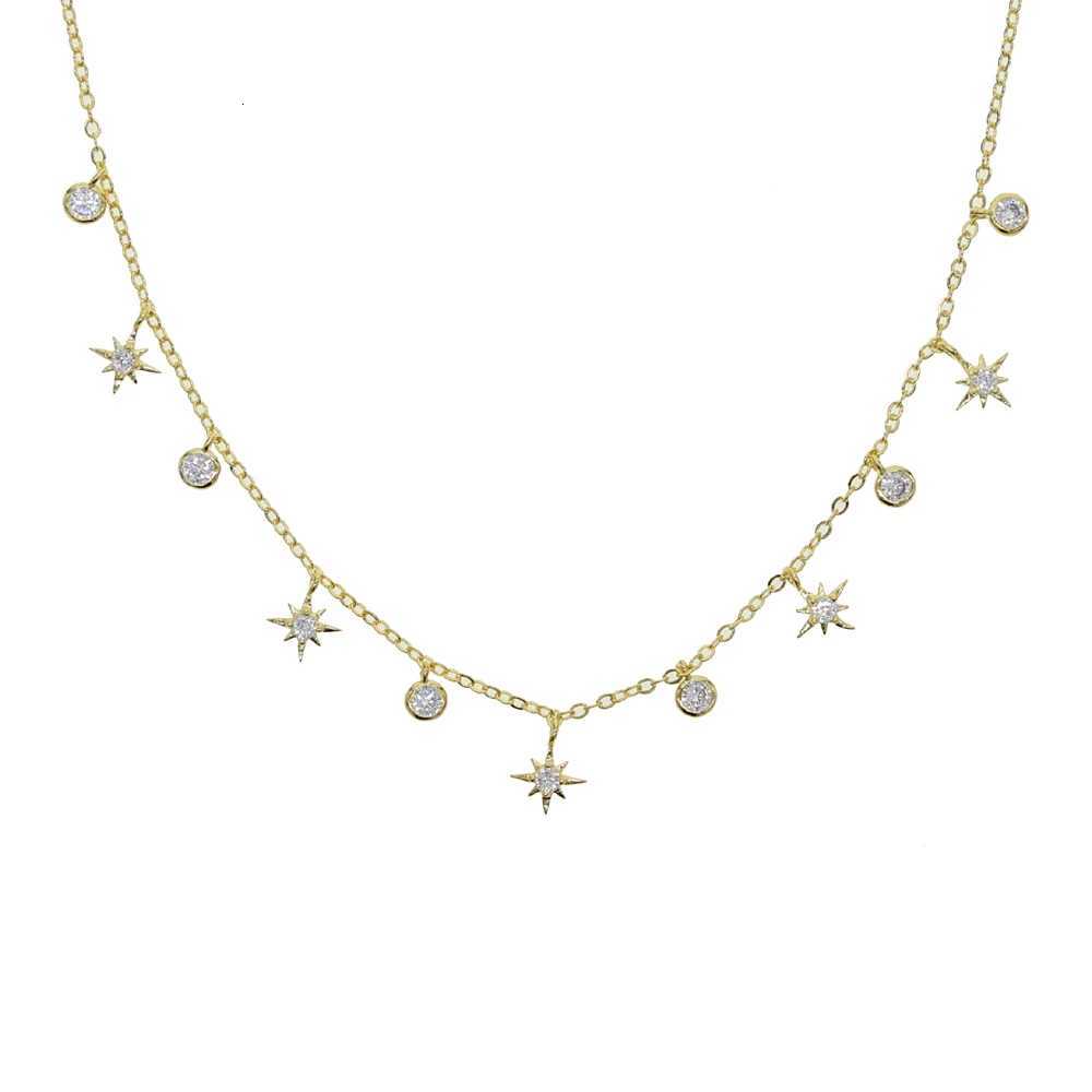 promotion cz star charm choker necklace gold silver color 2020 new hot wholesale trendy women jewelryXJ251121